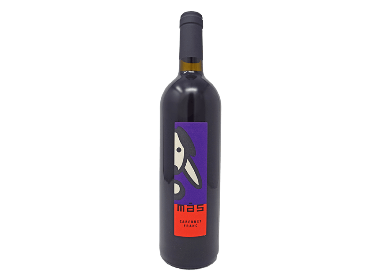 Bottiglia di vino rosso Màs Cabernet Franc